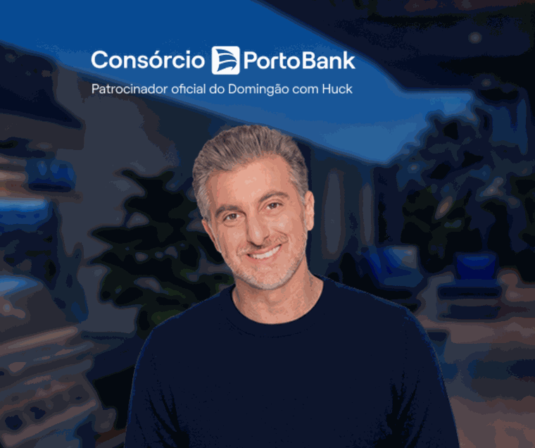 Luciano Huck na campanha oficial do Consórcio Porto Bank